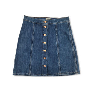 J.Crew‎ Denim Mini Skirt Sz 29 Button Front Y2K Indie Grunge Vibe